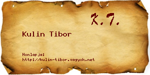 Kulin Tibor névjegykártya